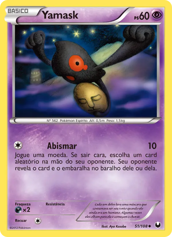 Carta Yamask, número 51/108 da coleção Exploradores da Escuridão