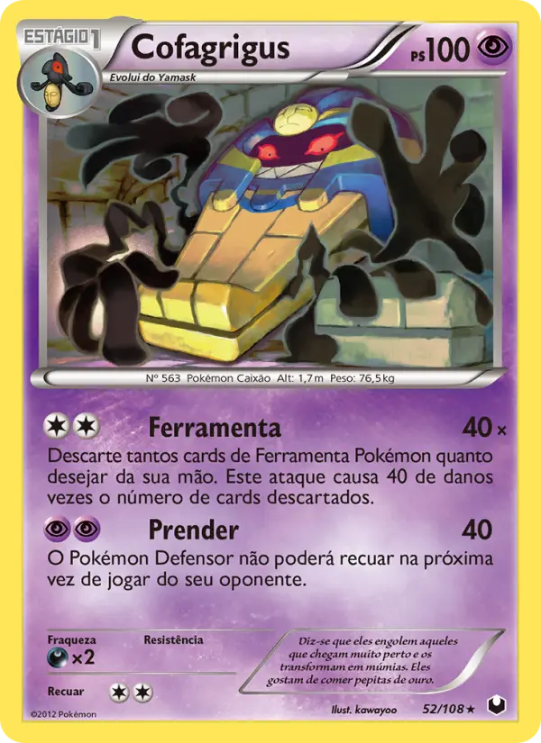 Carta Cofagrigus, número 52/108 da coleção Exploradores da Escuridão