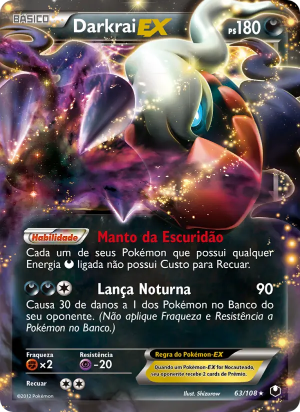 Carta Darkrai-EX, número 63/108 da coleção Exploradores da Escuridão