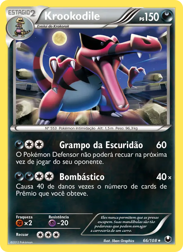 Carta Krookodile, número 66/108 da coleção Exploradores da Escuridão