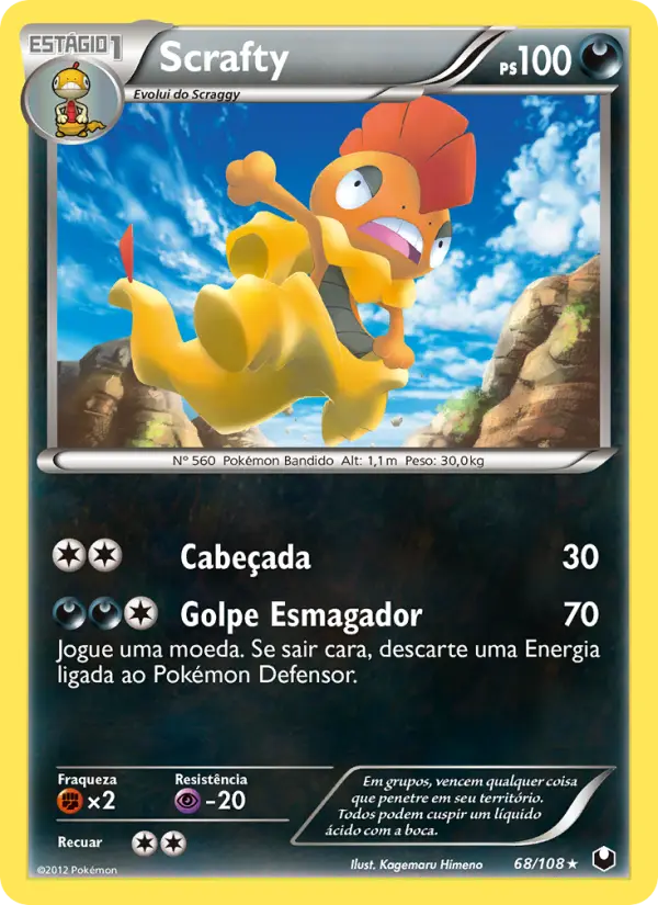 Carta Scrafty, número 68/108 da coleção Exploradores da Escuridão