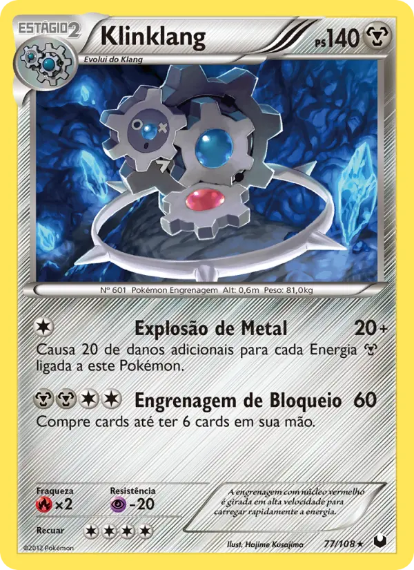 Carta Klinklang, número 77/108 da coleção Exploradores da Escuridão