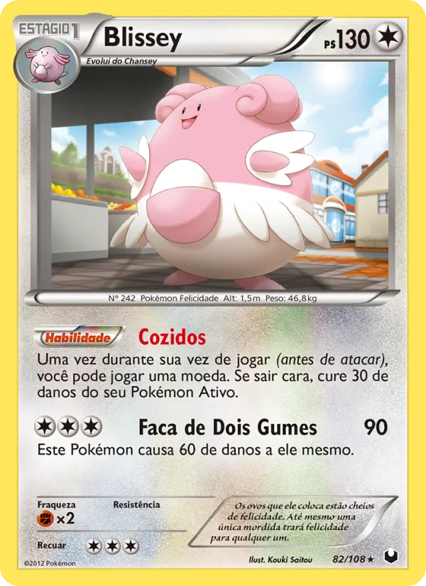 Carta Blissey, número 82/108 da coleção Exploradores da Escuridão
