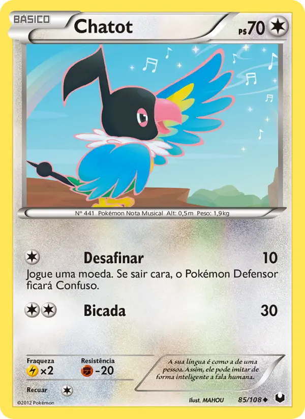 Carta Chatot, número 85/108 da coleção Exploradores da Escuridão