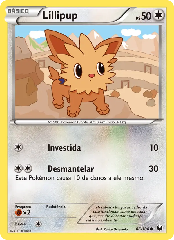 Carta Lillipup, número 86/108 da coleção Exploradores da Escuridão