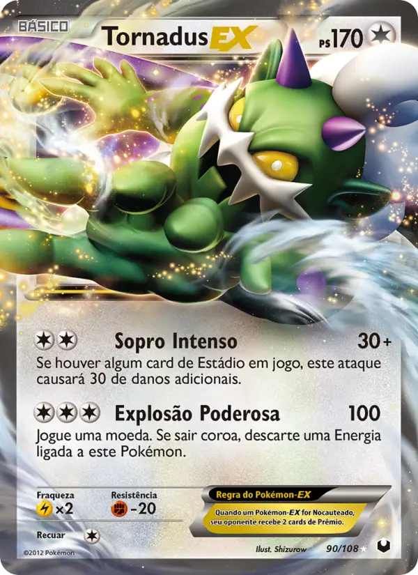 Carta Tornadus-EX, número 90/108 da coleção Exploradores da Escuridão