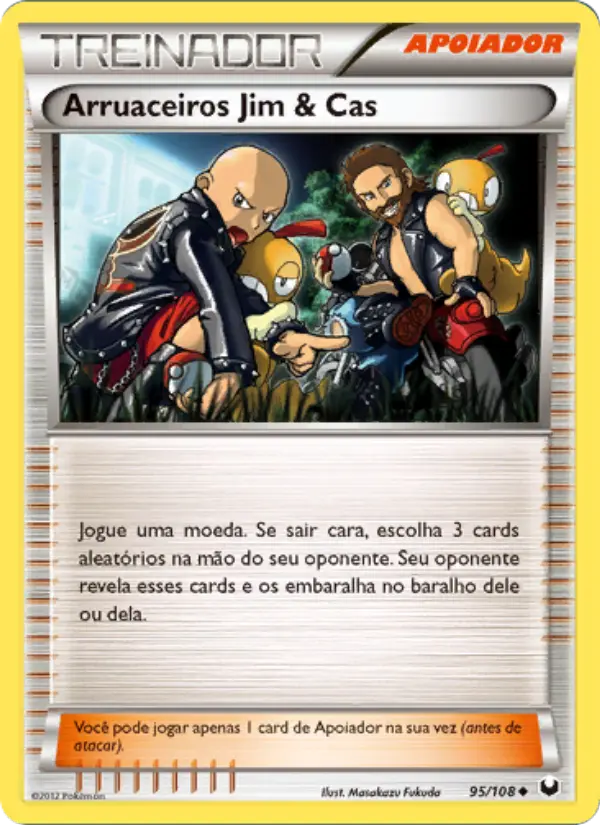 Carta Arruaceiros Jim & Cas, número 95/108 da coleção Exploradores da Escuridão