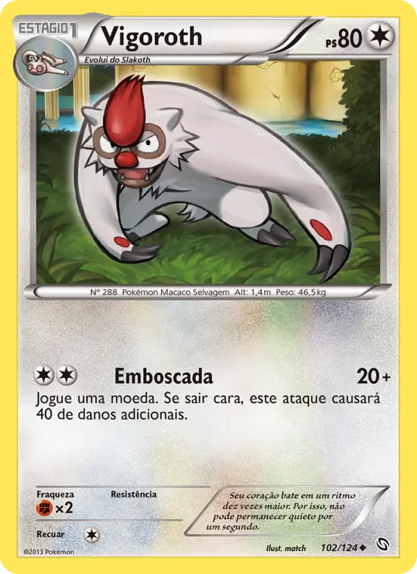 Carta Vigoroth, número 102/124 da coleção Dragões Enaltecidos