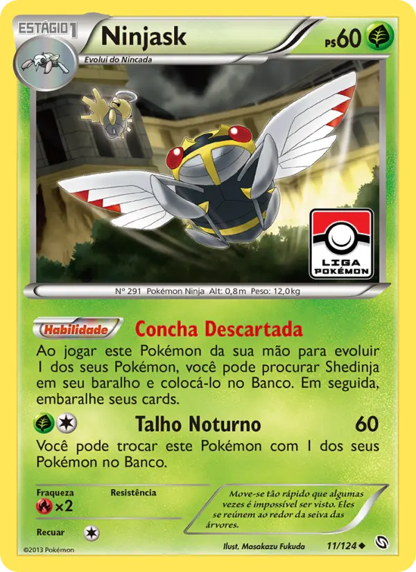 Carta Ninjask, número 11/124 da coleção Dragões Enaltecidos