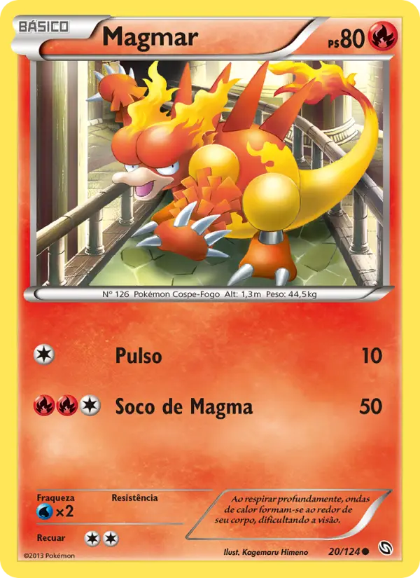 Carta Magmar, número 20/124 da coleção Dragões Enaltecidos