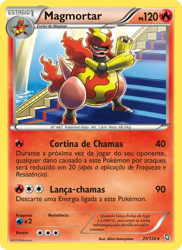 Carta Magmortar, número 21/124 da coleção Dragões Enaltecidos