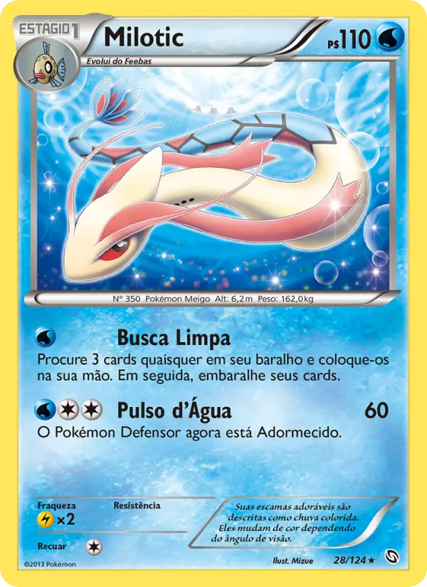 Carta Milotic, número 28/124 da coleção Dragões Enaltecidos