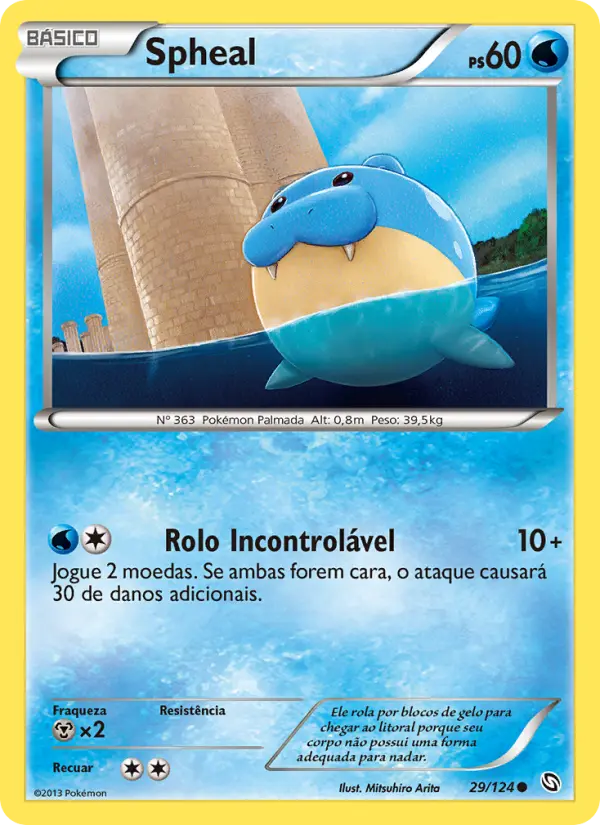 Carta Spheal, número 29/124 da coleção Dragões Enaltecidos