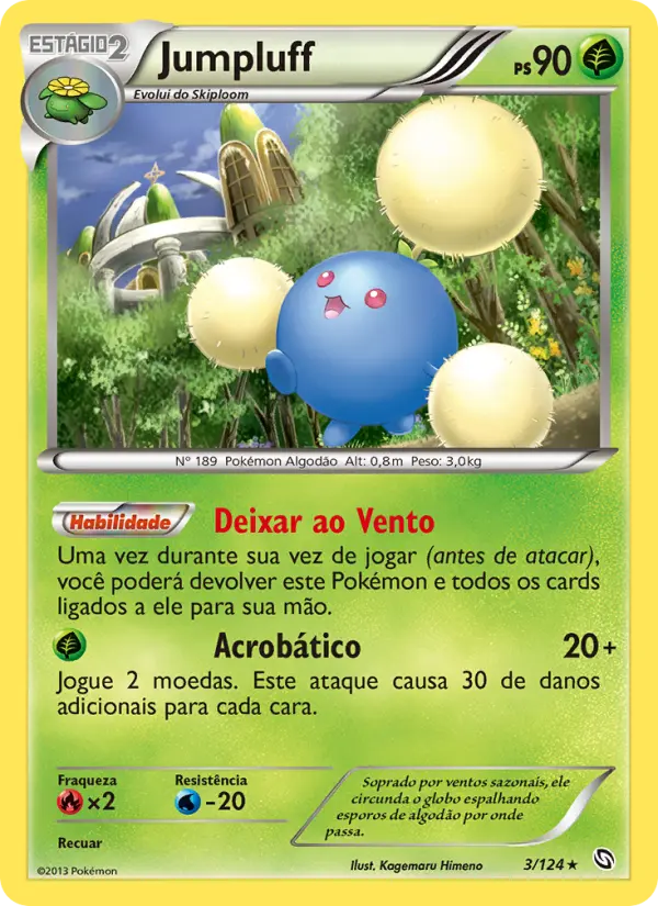 Carta Jumpluff, número 3/124 da coleção Dragões Enaltecidos