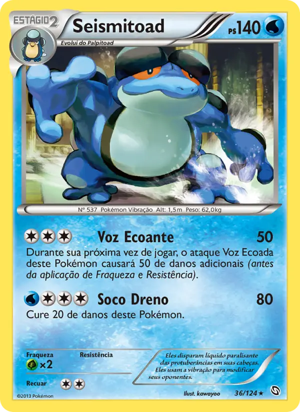 Carta Seismitoad, número 36/124 da coleção Dragões Enaltecidos