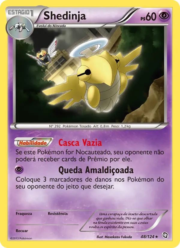 Carta Shedinja, número 48/124 da coleção Dragões Enaltecidos