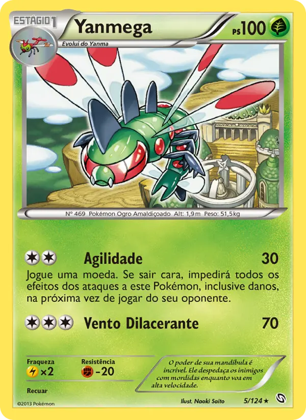 Carta Yanmega, número 5/124 da coleção Dragões Enaltecidos