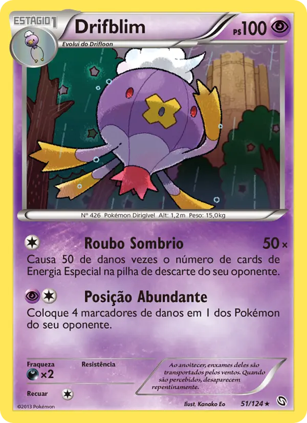 Carta Drifblim, número 51/124 da coleção Dragões Enaltecidos