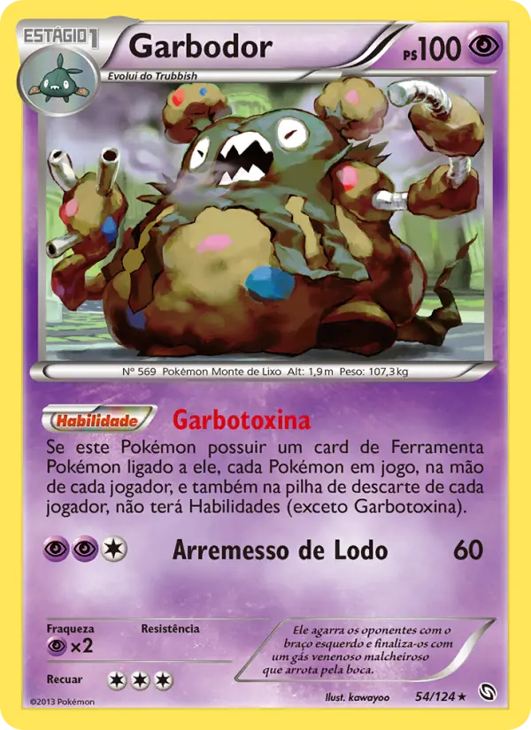 Carta Garbodor, número 54/124 da coleção Dragões Enaltecidos
