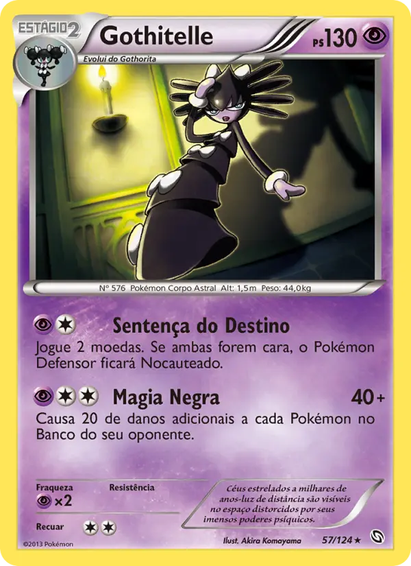 Carta Gothitelle, número 57/124 da coleção Dragões Enaltecidos