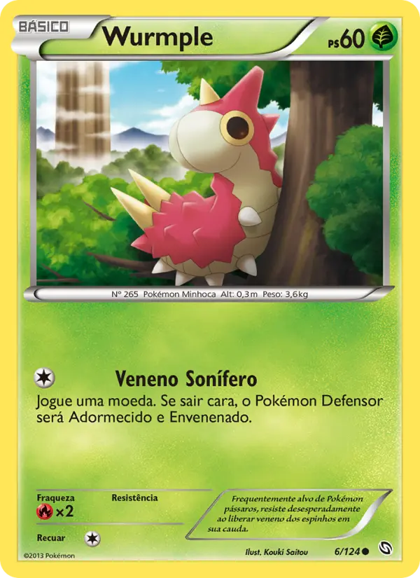 Carta Wurmple, número 6/124 da coleção Dragões Enaltecidos