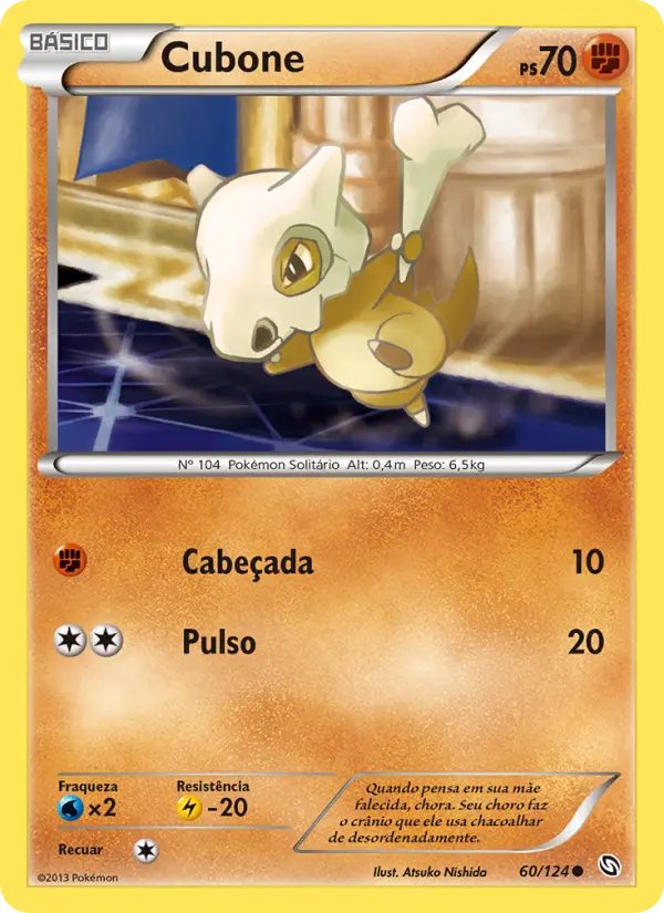 Carta Cubone, número 60/124 da coleção Dragões Enaltecidos