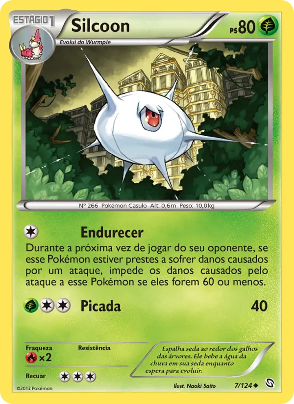 Carta Silcoon, número 7/124 da coleção Dragões Enaltecidos