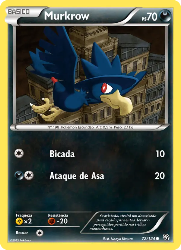 Carta Murkrow, número 72/124 da coleção Dragões Enaltecidos