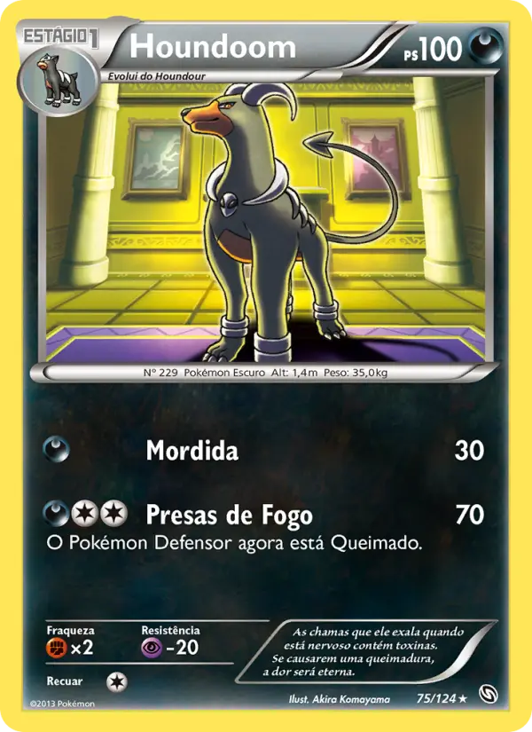 Carta Houndoom, número 75/124 da coleção Dragões Enaltecidos