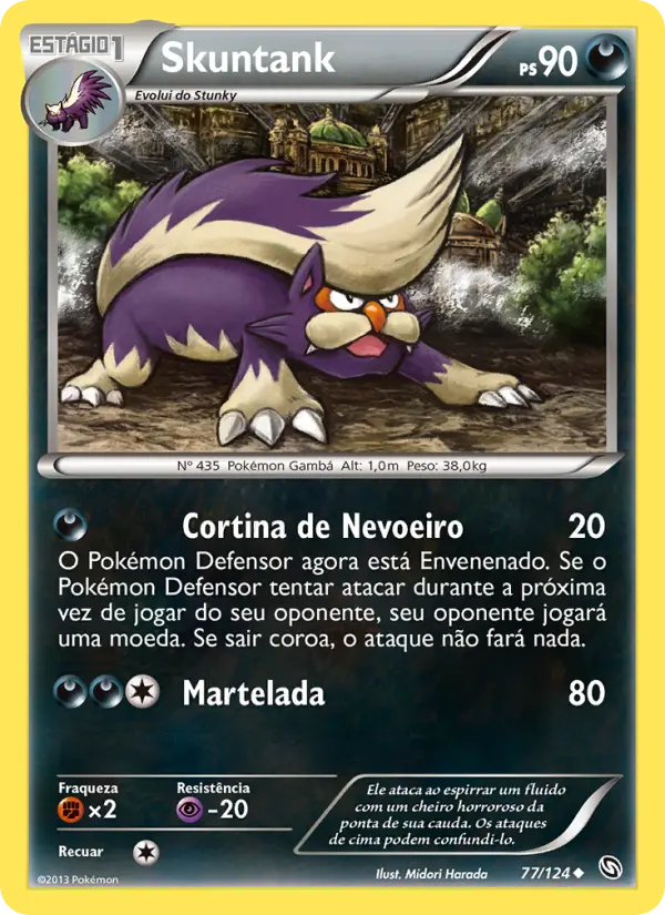 Carta Skuntank, número 77/124 da coleção Dragões Enaltecidos