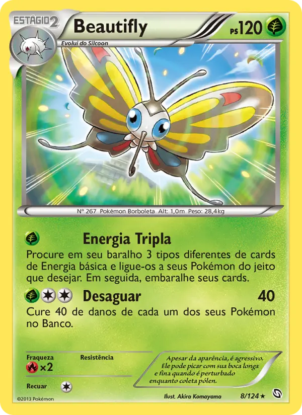 Carta Beautifly, número 8/124 da coleção Dragões Enaltecidos