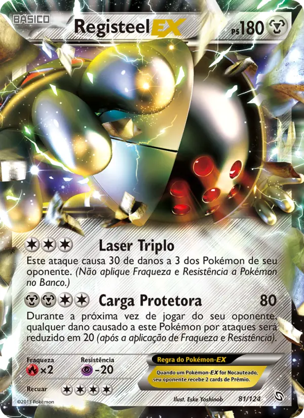 Carta Registeel-EX, número 81/124 da coleção Dragões Enaltecidos