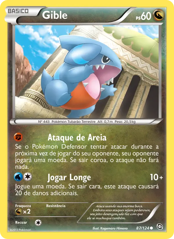 Carta Gible, número 87/124 da coleção Dragões Enaltecidos