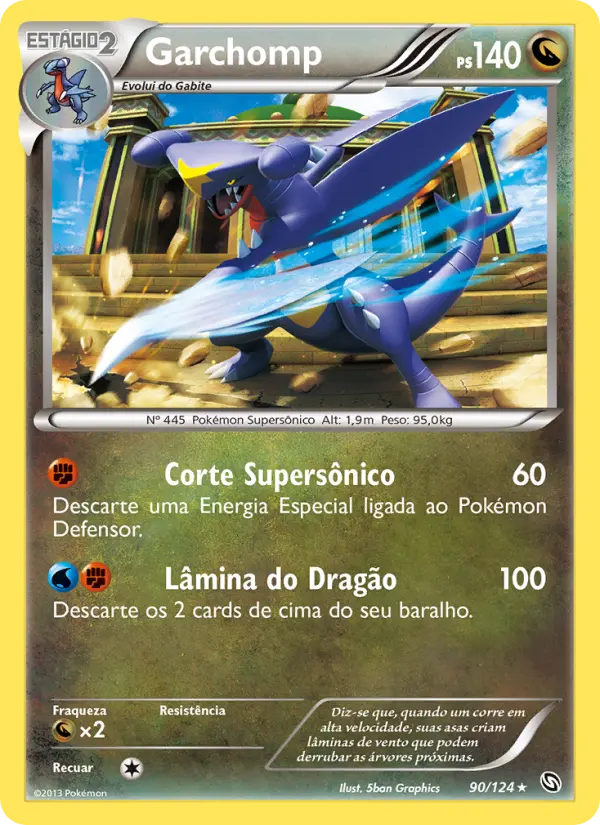 Carta Garchomp, número 90/124 da coleção Dragões Enaltecidos