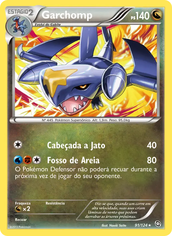 Carta Garchomp, número 91/124 da coleção Dragões Enaltecidos