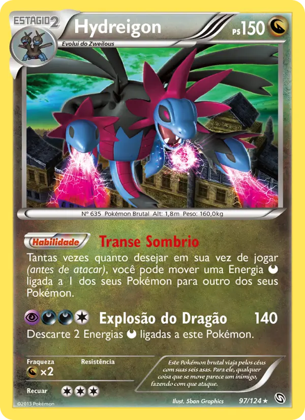 Carta Hydreigon, número 97/124 da coleção Dragões Enaltecidos