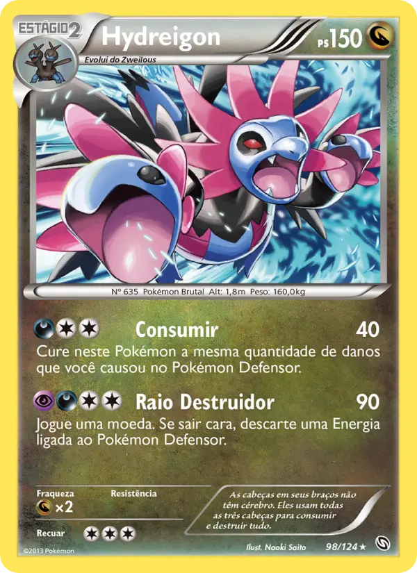 Carta Hydreigon, número 98/124 da coleção Dragões Enaltecidos