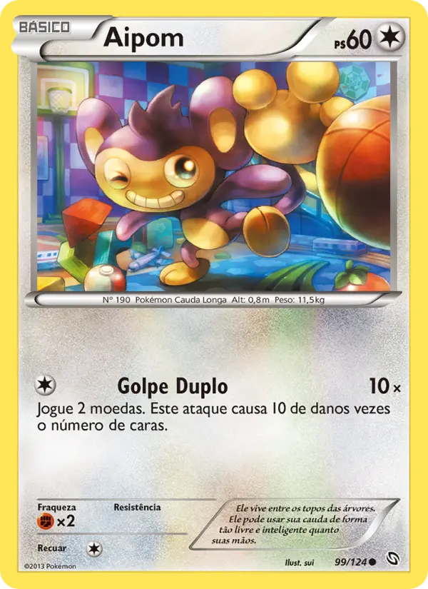 Carta Aipom, número 99/124 da coleção Dragões Enaltecidos