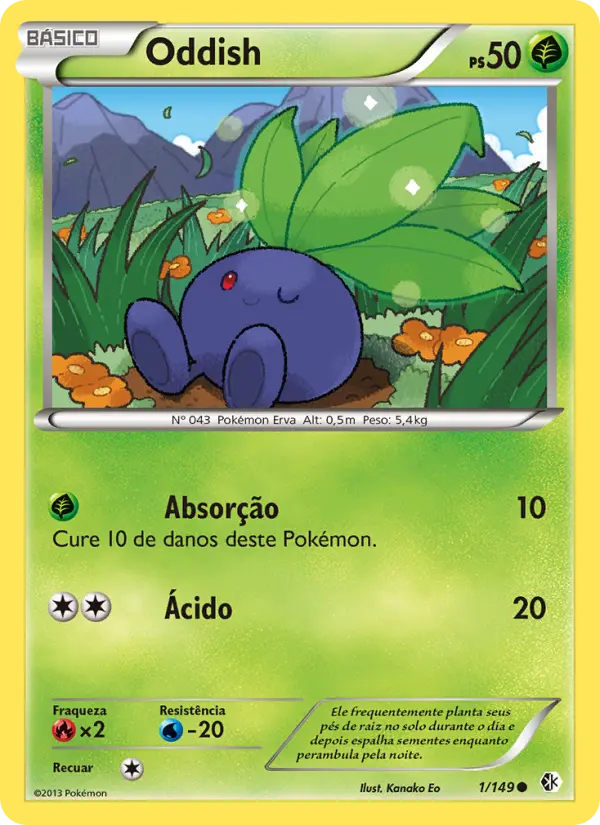 Carta Oddish, número 1/149 da coleção Fronteiras Cruzadas