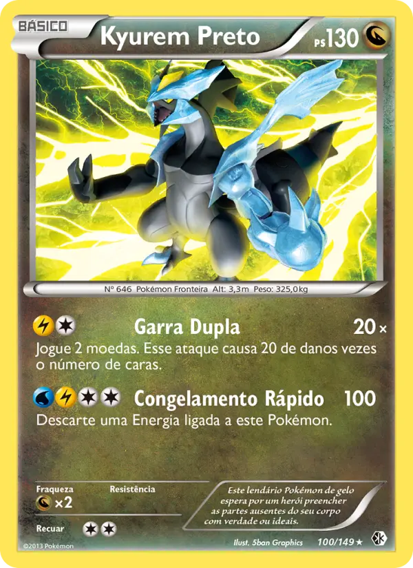 Carta Kyurem Preto, número 100/149 da coleção Fronteiras Cruzadas
