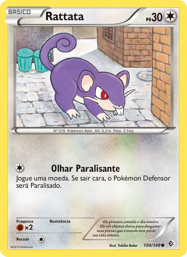 Carta Rattata, número 104/149 da coleção Fronteiras Cruzadas