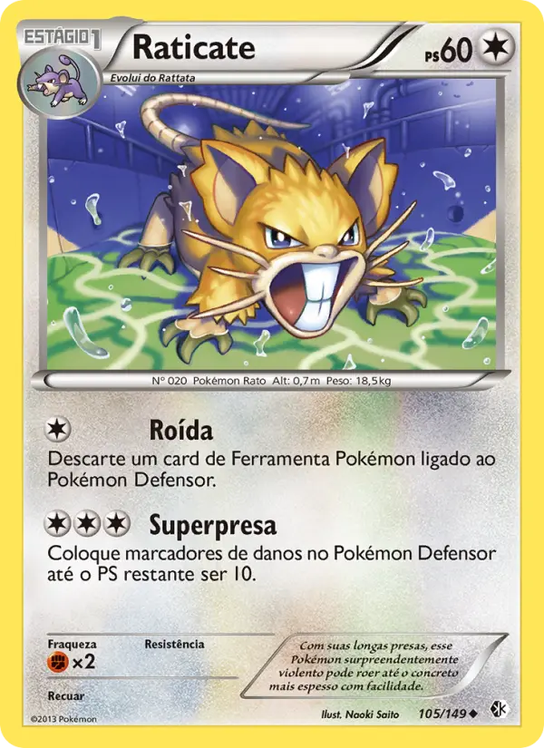 Carta Raticate, número 105/149 da coleção Fronteiras Cruzadas
