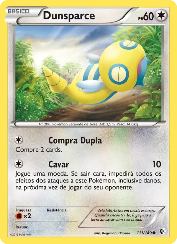 Carta Dunsparce, número 111/149 da coleção Fronteiras Cruzadas
