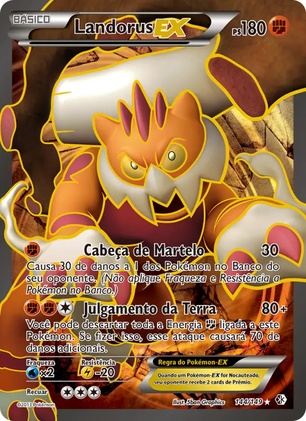 Carta Landorus-EX, número 144/149 da coleção Fronteiras Cruzadas
