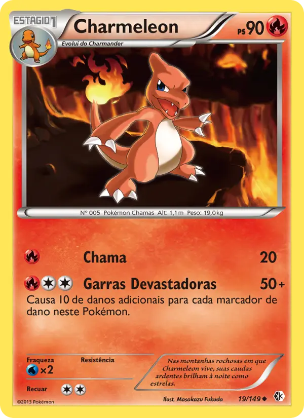 Carta Charmeleon, número 19/149 da coleção Fronteiras Cruzadas