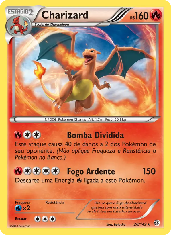 Carta Charizard, número 20/149 da coleção Fronteiras Cruzadas