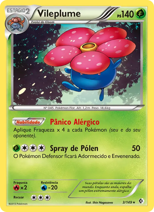 Carta Vileplume, número 3/149 da coleção Fronteiras Cruzadas