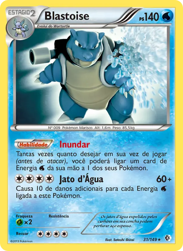 Carta Blastoise, número 31/149 da coleção Fronteiras Cruzadas