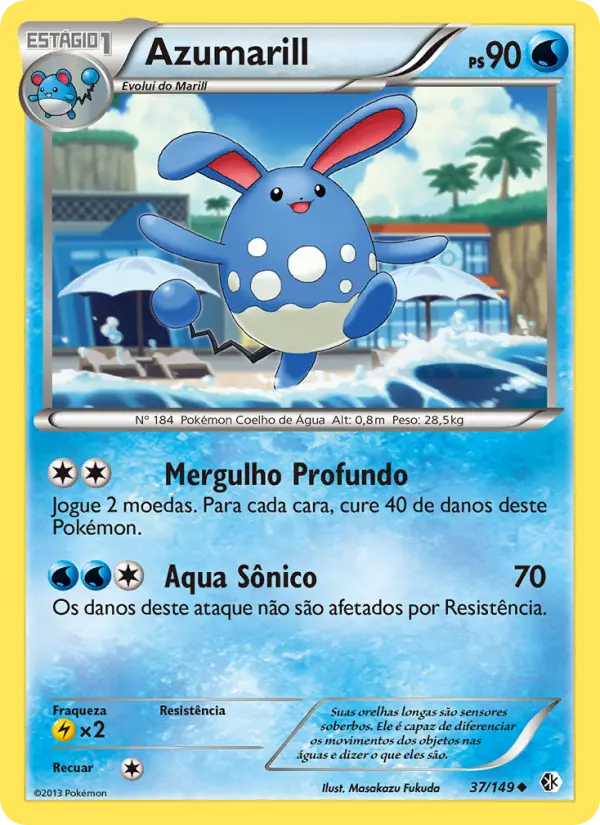 Carta Azumarill, número 37/149 da coleção Fronteiras Cruzadas