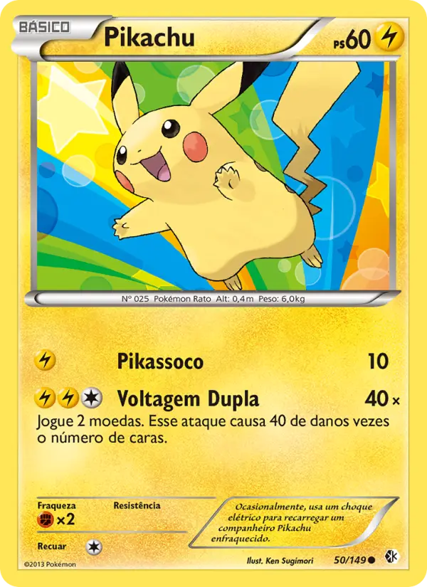 Carta Pikachu, número 50/149 da coleção Fronteiras Cruzadas